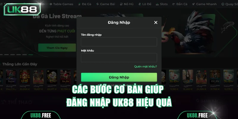 Các bước cơ bản giúp đăng nhập UK88 hiệu quả