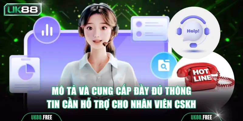 Mô tả và cung cấp đầy đủ thông tin cần hỗ trợ cho nhân viên CSKH